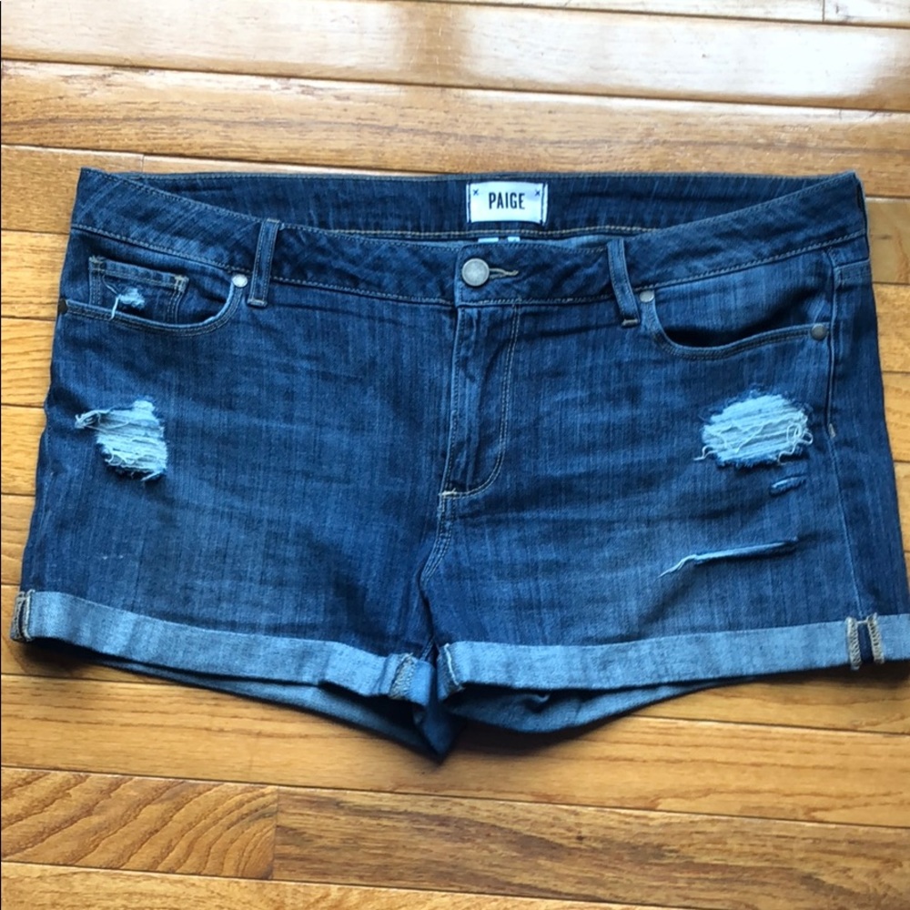 PAIGE Distressed Rolled Shorts